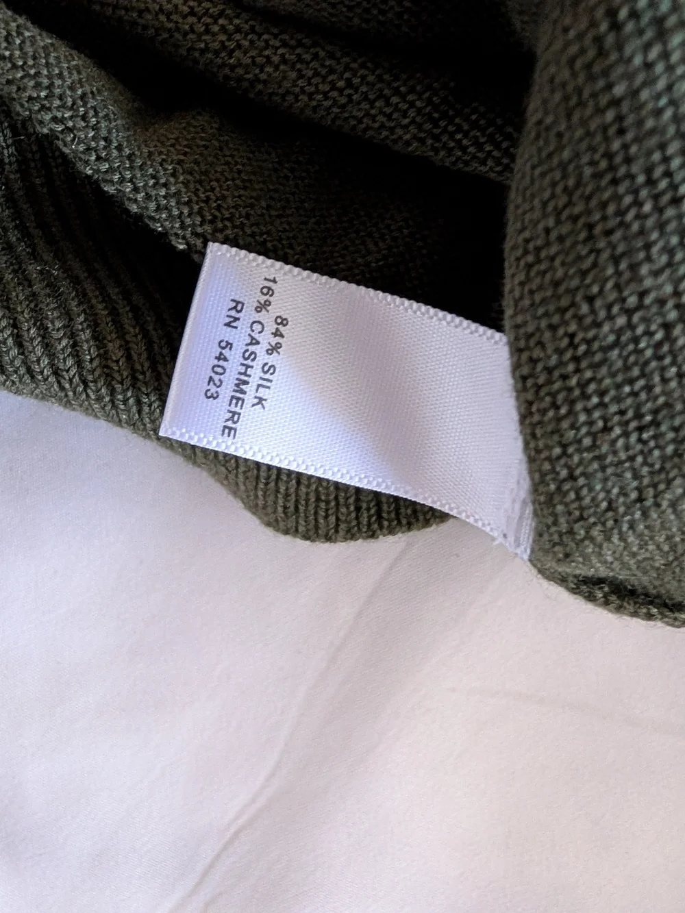Banana Republic Olive Green Silk Cashmere V-Neck Sweater